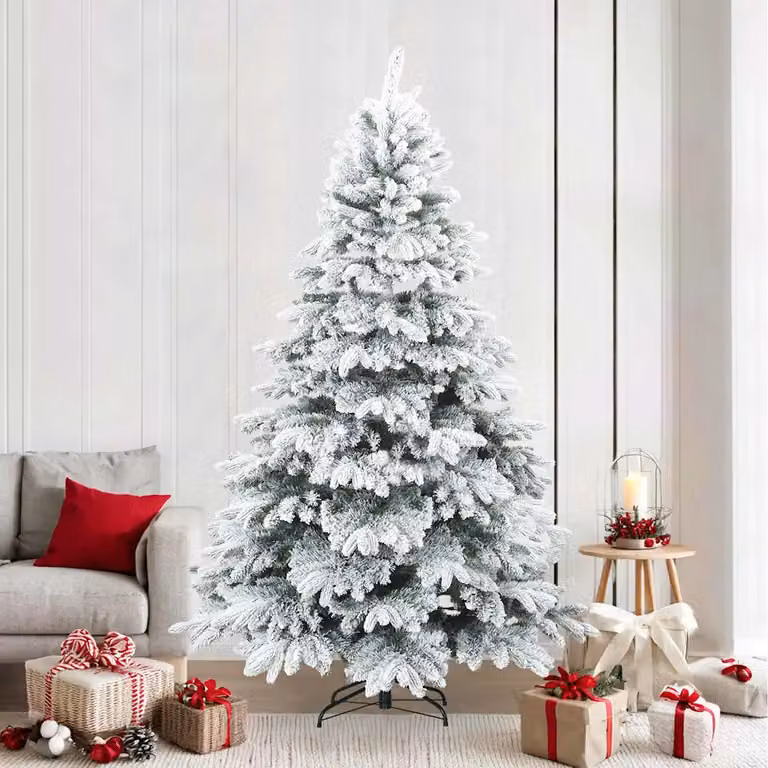 Albero di Natale artificiale snodato vidaXL bianco con effetto neve, Altezza: 240 cm