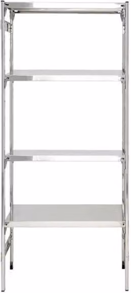Scaffale professionale in acciaio inox color argento con ganci e ripiani regolabili di CASTELLANI SHOP L/P/H: 60 x 30 x 200 cm