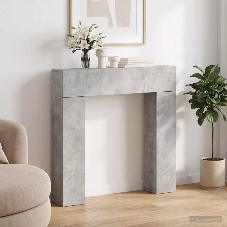 Cornice per camino moderna vidaXL in stile cemento Grigio L: 102 cm, H: 100,5 cm, P: 18 cm
