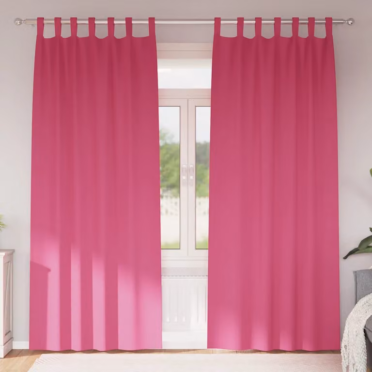 Set di 2 tende blackout vidaXL con anelli, colore rosa, H: 260 cm x L: 140 cm