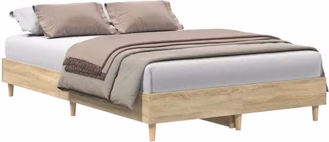 Letto matrimoniale Design In in truciolato e MDF color Rovere Sonoma, L 140 x P 190 cm