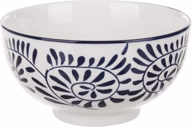 Ciotola da portata Sushiko in ceramica con decori orientali blu e bianchi L: 16 cm, P: 9 cm