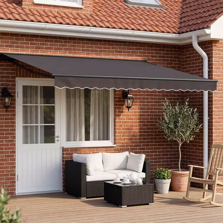 Tettuccio elettrico retrattile vidaXL in alluminio e poliestere, colore antracite, L 4 m x P 3 m