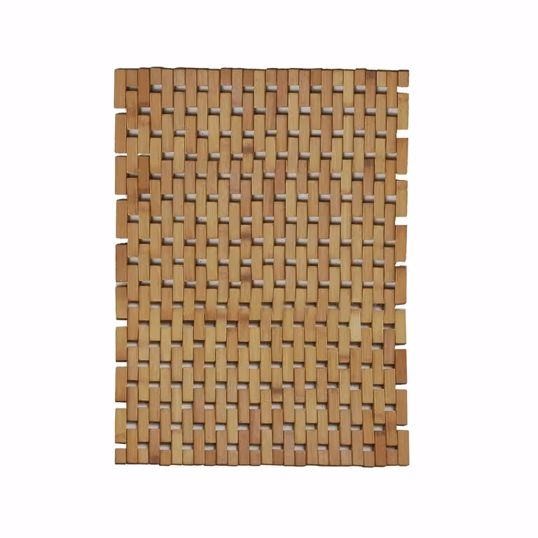 Tappeto antiscivolo per doccia o vasca Vestiamo Casa in bamboo marrone, rapido asciugatura e resistente alla muffa, L: 80 cm, P: 50 cm