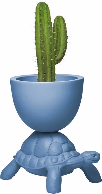 Vaso da tavolo Qeeboo Turtle Carry in polietilene blu