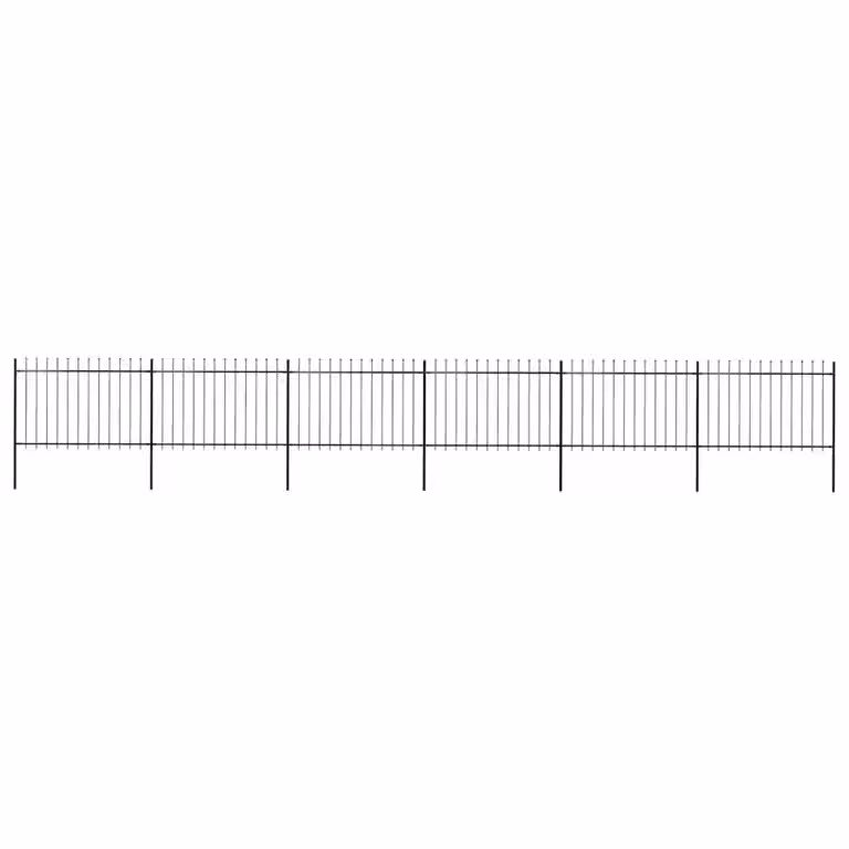 Recinzione da giardino vidaXL in acciaio con punta a lancia, colore nero, L: 1005 cm, H: 120 cm