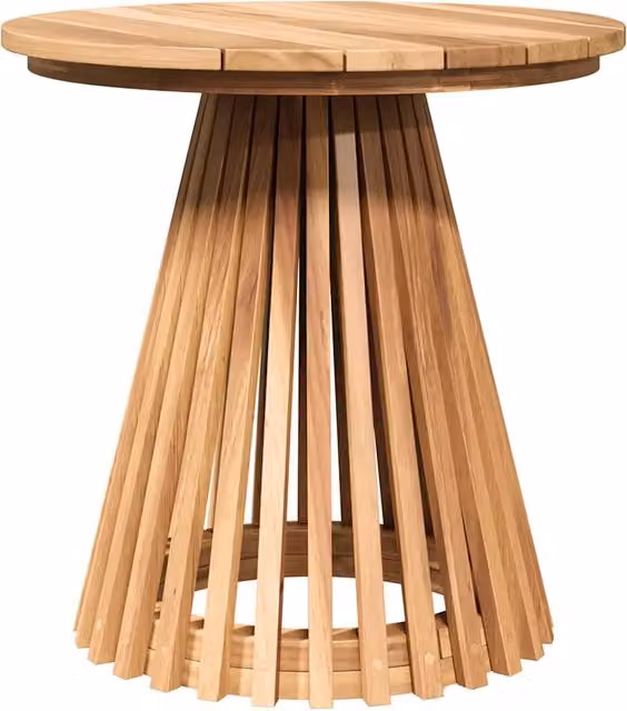 Tavolino da giardino rotondo in legno di teak marrone L/P/H: 50 x 50 x 49,5 cm