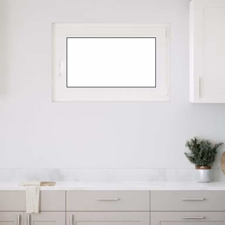 Finestra per seminterrato a battente vidaXL in plastica bianca con vetro trasparente L 90 cm x H 70 cm x P 17 cm