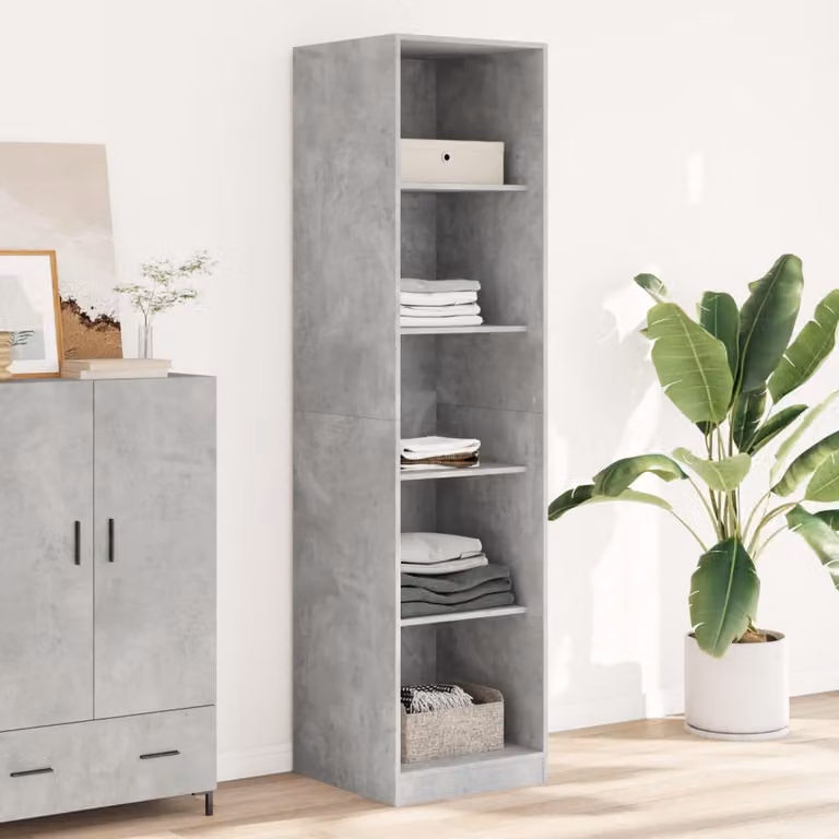 Armadio vidaXL Grigio con ripiani interni in MDF, L: 50 cm, P: 50 cm, H: 200 cm