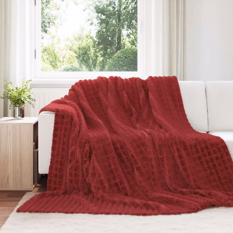 Coperta in pile morbido vidaXL Rossa L: 240 cm, P: 220 cm