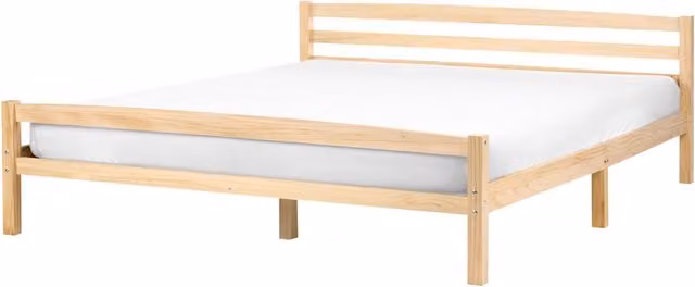 Letto matrimoniale Beliani in legno di pino marrone stile scandinavo L/P/H: 208 x 180 x 150 cm