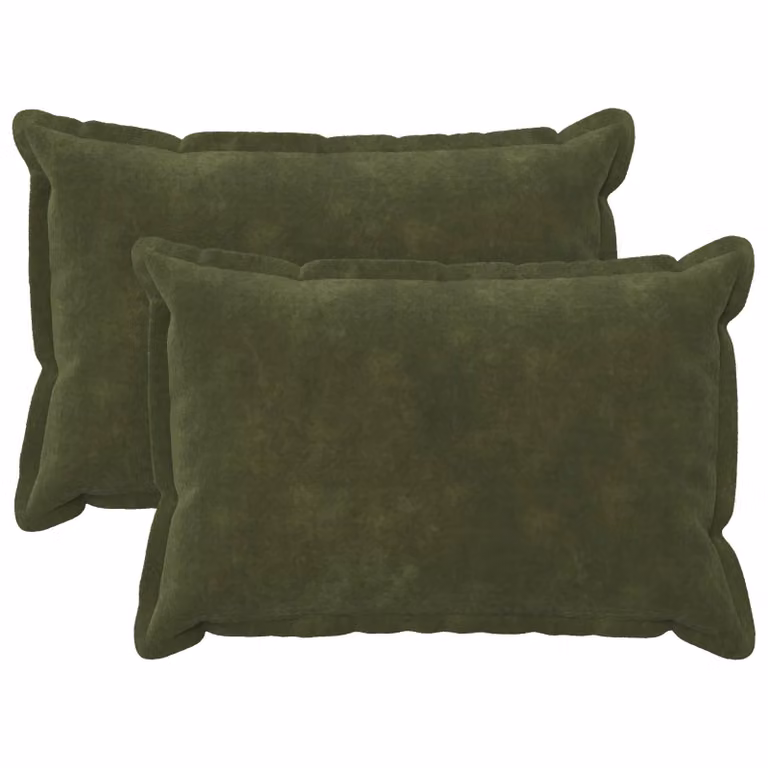 Set di 2 federe vidaXL HOUTEN verdi in microfibra fleece, L 50 cm x P 75 cm