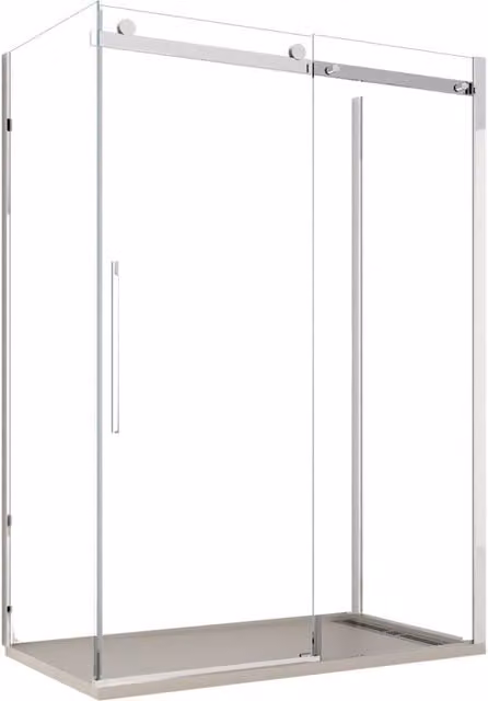 Box doccia Olimpo Docce a tre lati con porta scorrevole trasparente, forma a U, vetro da 8 mm, H 195 cm, L 110 cm, P 90 cm