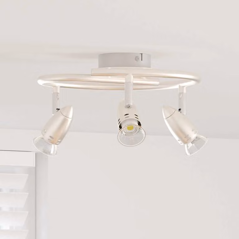 vidaXL Faretto da soffitto regolabile in metallo argento L: 22 cm, P: 24 cm, H: 12,5 cm