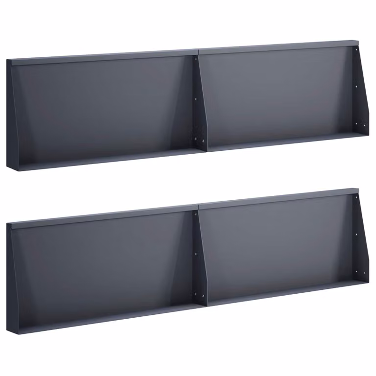Set di 4 muretti di contenimento vidaXL in acciaio color antracite, L: 80 cm, H: 50 cm, P: 12 cm