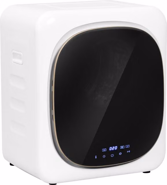 Asciugatrice ad aria HOMCOM con carico 4kg, timer e programma smart, in acciaio inox e ABS, Bianco, L: 48 cm, P: 40 cm, H: 56 cm