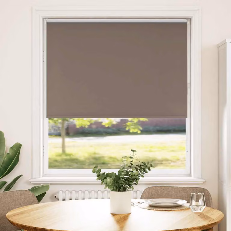 Tenda a Rullo Oscurante vidaXL in Poliestere, Disponibile in Marrone o Grigio, L: 105 cm, H: 130 cm