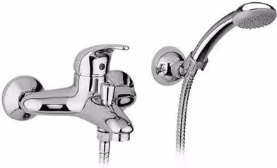 Miscelatore per vasca a parete Paffoni Serie Nettuno con supporto snodo, monocomando, colore argento