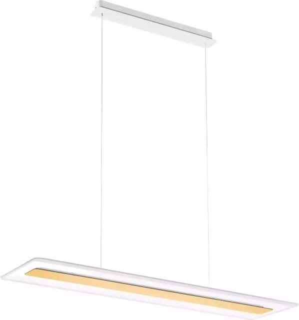 Linea Light Antille Lampada a Sospensione Moderna in Metallo e Vetro Bianco e Oro/Ottone con LED Luce Bianca Calda e Altezza Regolabile