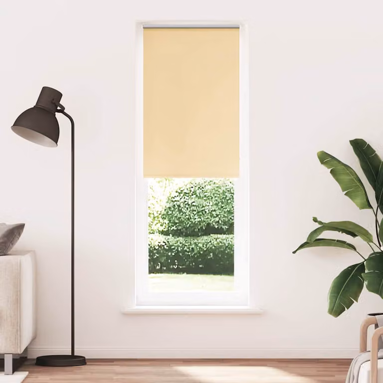 Tenda a Rullo Oscurante vidaXL in Poliestere, Colore Beige, L: 65 cm, H: 210 cm