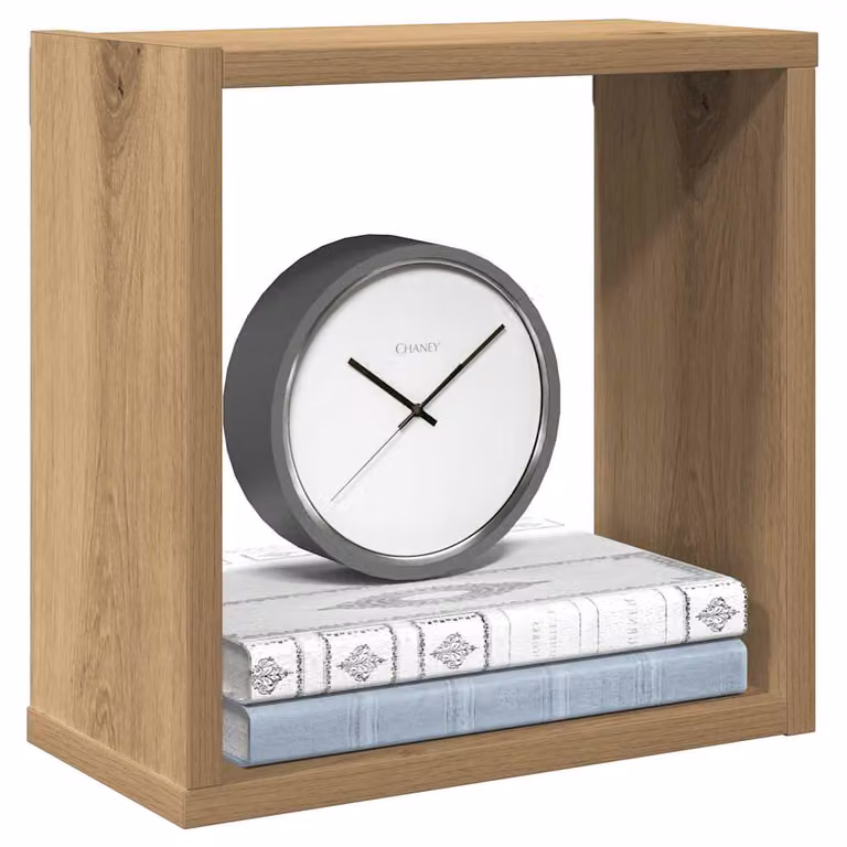 Set di 2 mensole a cubo vidaXL da parete in legno marrone, design moderno, L 30 x P 15 x H 30 cm