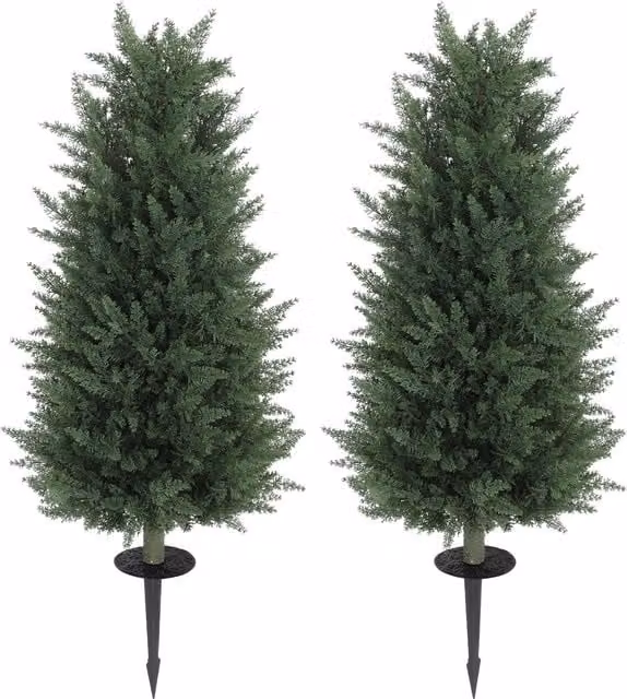 Set da 2 cipressi artificiali HOMCOM verdi con 831 foglie ciascuno