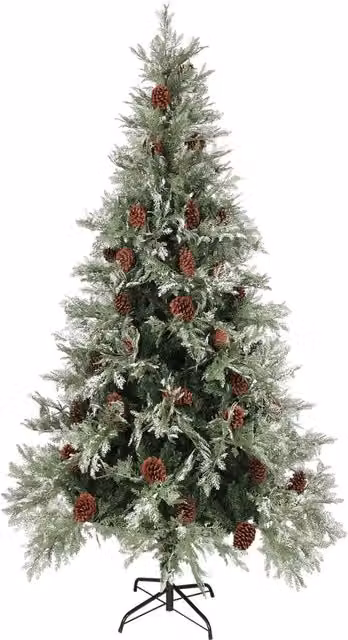 Albero di Natale con Pigne vidaXL, Verde e Bianco, Altezza: 225 cm
