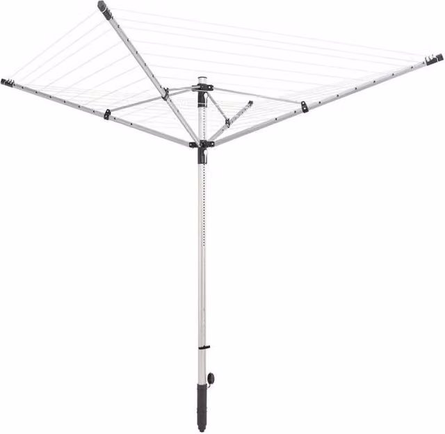 Stendibiancheria a ombrello Leifheit con altezza regolabile da 85 a 180 cm, colore Nero Argento