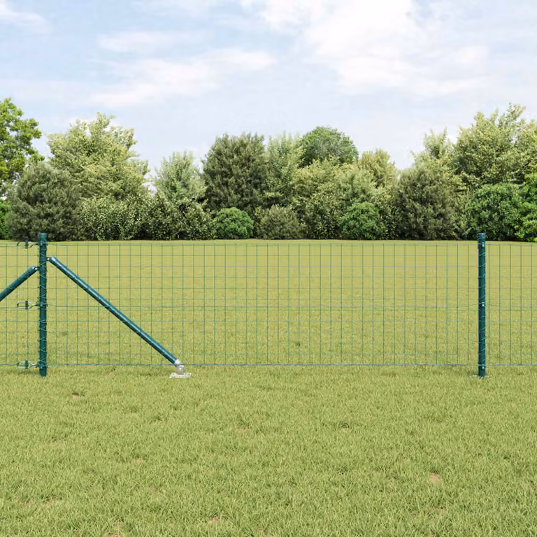 Set di 52 pali per recinzione vidaXL con picchetto da terra in acciaio zincato e plastica, Verde o Grigio, L/P/H: 3,2 x 3,2 x 100 cm