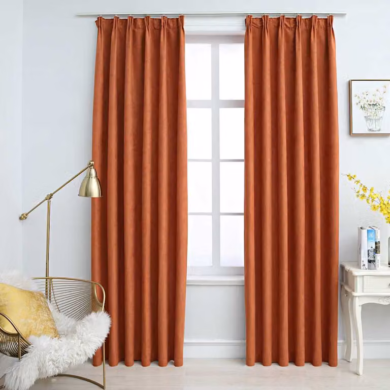 Set di 2 tende oscuranti vidaXL con ganci, colore ruggine, L: 140 cm, H: 245 cm
