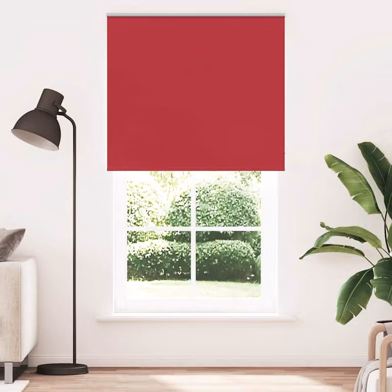 Tenda a Rullo Oscurante e Termoisolante vidaXL in Poliestere, Colore Rosso, L: 135 cm, H: 230 cm
