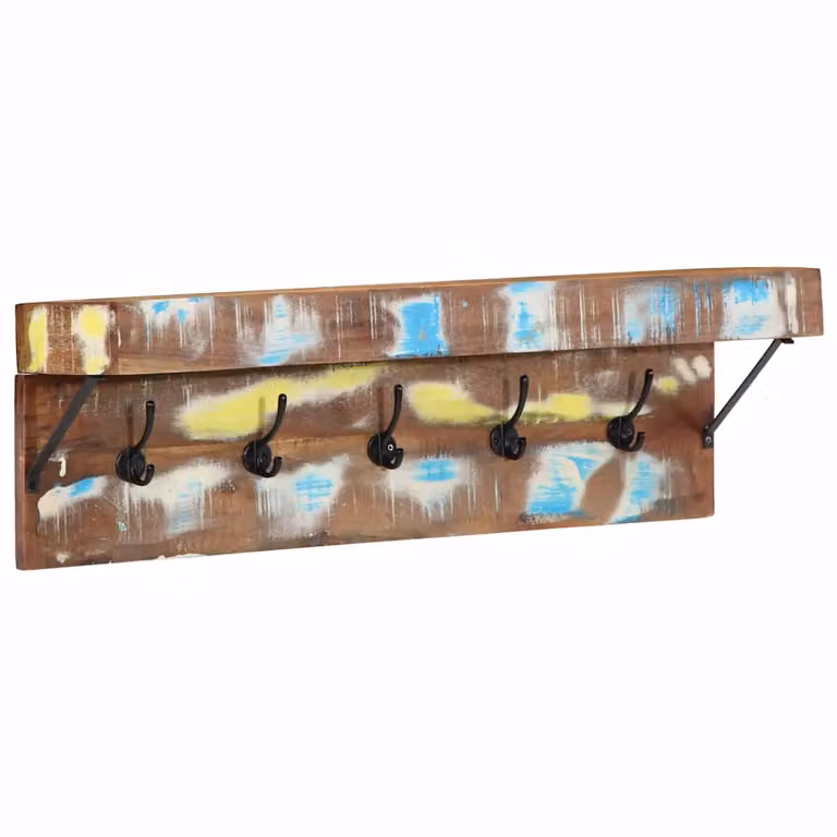 vidaXL Appendiabiti Moderno in Legno Massello di Recupero Multicolore con Design Astratto