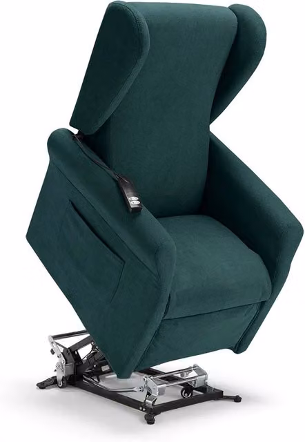 Poltrona relax elettrica Redokasa PISA con funzione alzapersona e reclinazione, 2 motori, tessuto antimacchia, colore Petrolio