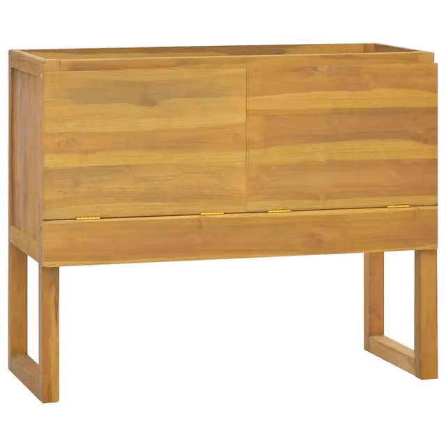 Mobiletto da bagno sospeso in legno di teak naturale marrone stile rustico L 90 cm x P 40 cm x H 75,5 cm