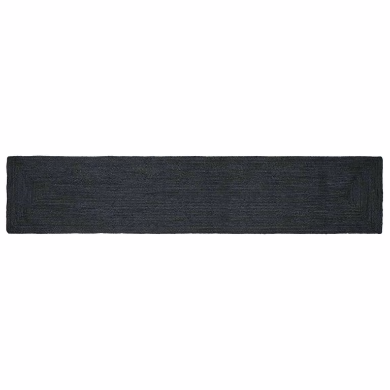 Tappeto da area vidaXL in juta intrecciata, moderno e facile da curare, colore grigio antracite, L: 400 cm, P: 80 cm