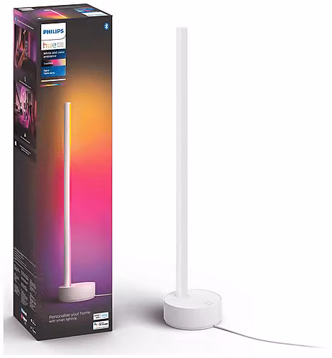 Lampada da tavolo intelligente Philips Hue Gradient Signe LED RGBW bianca dimmerabile con Bluetooth e Zigbee