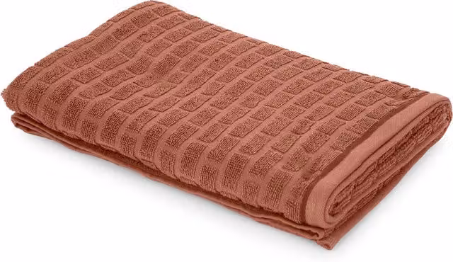 Telo doccia in cotone Kasanova Pop Corn Brick malva scuro