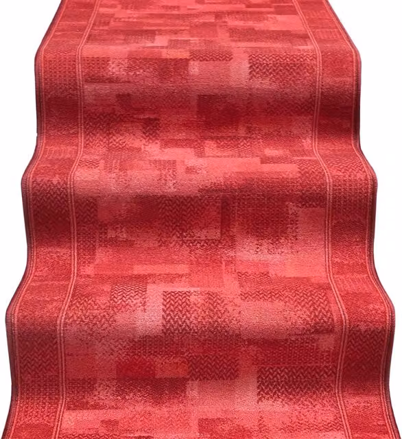 Passatoia per scale e corridoio EMMEVI bordeaux, tappeto antiscivolo e lavabile in polipropilene, L: 67 cm x P: 850 cm