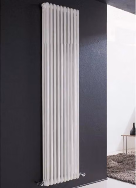 Radiatore Termosifone in acciaio tubolare Cordivari Ardesia 3 Colonne, Colore Bianco, H 2000 mm, Interasse 1944 mm
