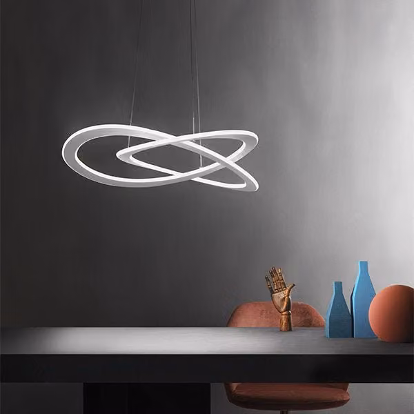 Gea Yara Sospensione LED Dimmerabile Bianca in Alluminio e Vetro