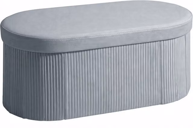 Pouf Contenitore Pieghevole HOMCOM in Velluto Grigio Scuro con Capacità 72 L, L/P/H: 76 x 38 x 35 cm