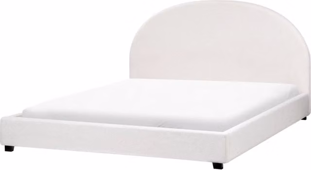 Letto ad acqua BELIANI in tessuto bianco con struttura in legno e listelli, L/P: 180 x 200 cm