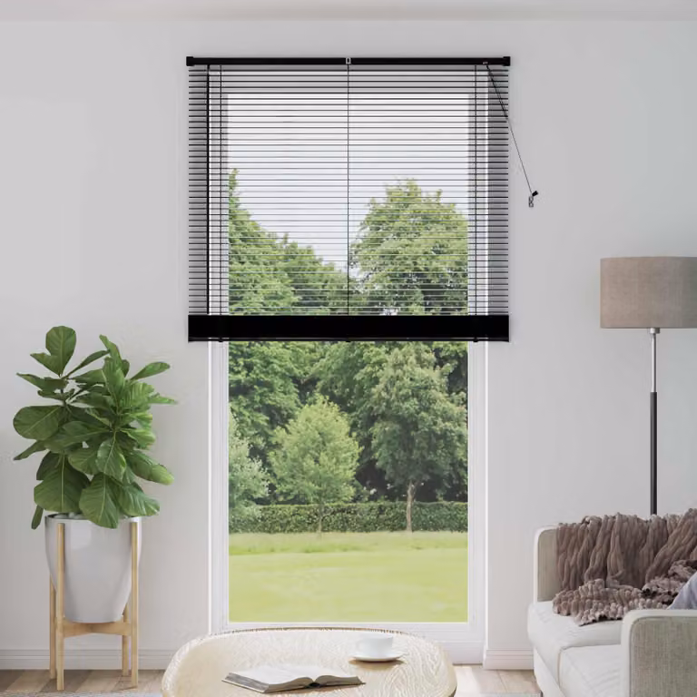 Tenda Veneziana vidaXL in PVC Nero L: 110 cm, H: 213 cm