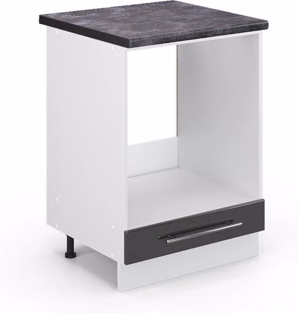 Mobile per forno da incasso Fame-Line Vicco Antracite lucido e Bianco 60 cm