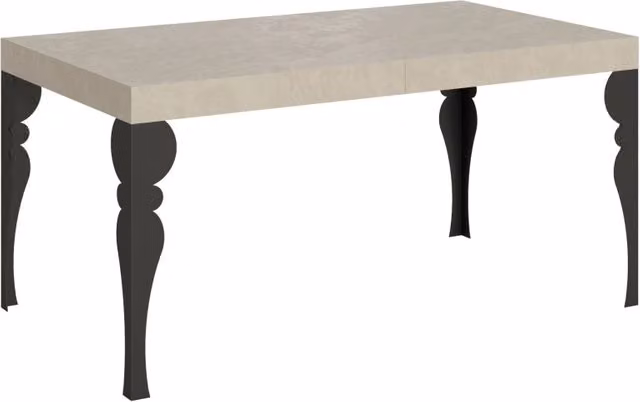 Tavolo allungabile Paxor cashmere con gambe in metallo antracite L: 90-420 cm, P: 160 cm