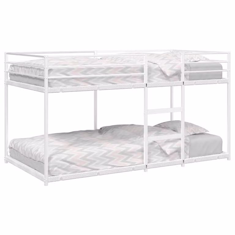 Letto a castello per bambini vidaXL in metallo bianco L: 120 cm, P: 79,5 cm, H: 195 cm