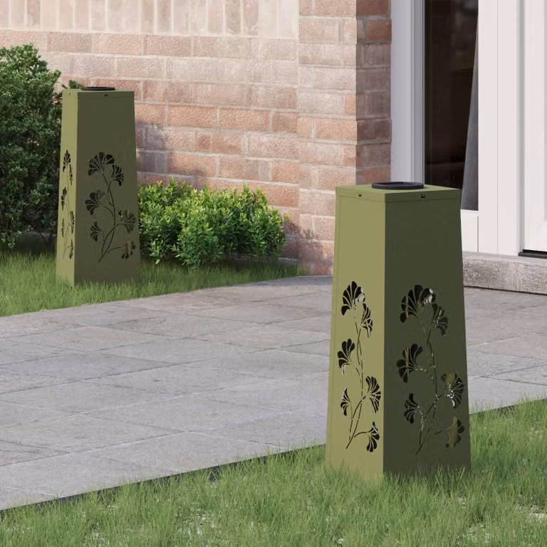 Set di 2 faretti LED solari vidaXL per sentieri e giardino, luce bianco caldo, H x L x P: 50 x 18 x 18 cm