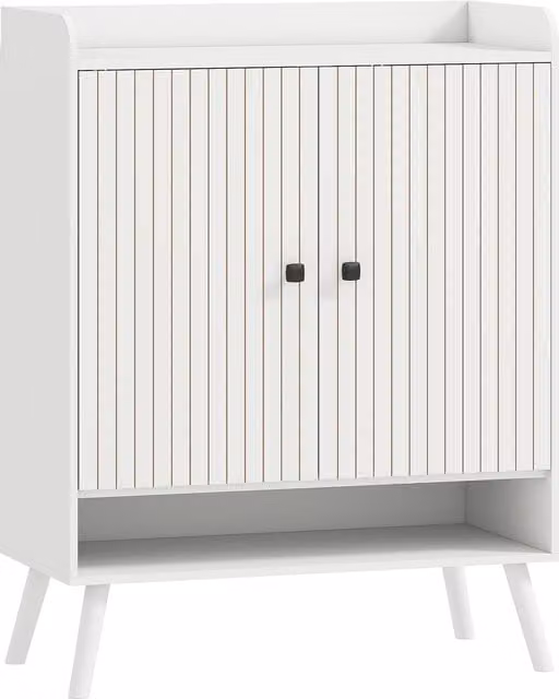 Scarpiera da ingresso HOMCOM con ripiani regolabili e scomparto aperto per 15 paia di scarpe, colore bianco, L/P/H: 75 x 35 x 97 cm