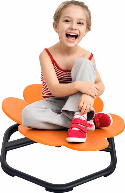 Sedia Girevole Sensoriale per Bambini AIYAPLAY in Plastica, Arancione, L/P/H: 55 x 55 x 26 cm