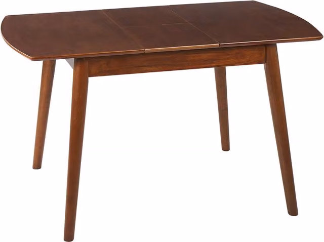 Tavolo da pranzo allungabile Beliani in legno e MDF color marrone con stile retrò, L/P: 100-130 x 80 cm